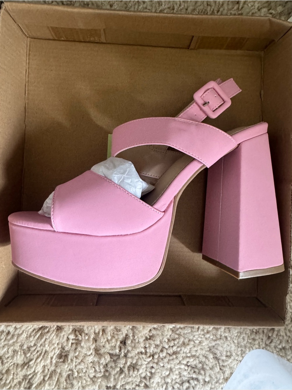 Platform Block Heel Sandals in Pink